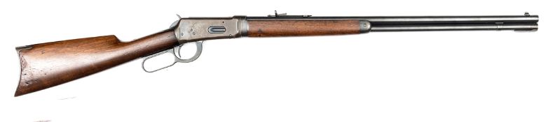 A .32-40” “takedown” Winchester Model 1894 full tube magazine rifle, round barrel 26”, number
