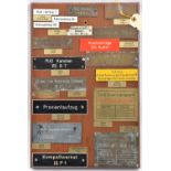 19 various maker’s and instruction plaques from German ships, various sizes in metal and plastic,