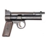 A pre war .177” Webley Junior air pistol, number J21638, with fluted metal grips. GWO & C, retaining