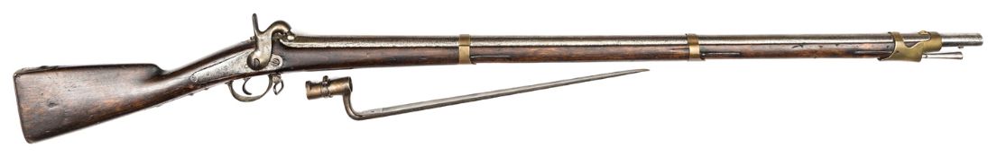 A 12 bore Russian Crimean War period percussion musket, 58” overall, barrel 42½ stamped “No 13244”