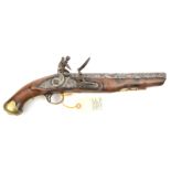 A 14 bore Light Dragoon pattern commercial or trade flintlock holster pistol, 15½” overall, barrel