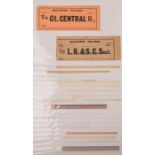 An album of 120+ Southern Railway related luggage labels, stamps and other documents. A flip photo