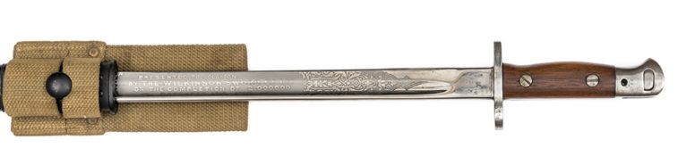 An interesting Wilkinson P1907 presentation bayonet, of standard pattern, with maker’s and