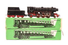 A Small Quantity of Marklin HO gauge 3 rail Railway. A 2-6-2 tender locomotive and 8 wheeled bogie