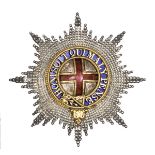 An enamelled Star of the Order of the Garter, pierced gilt centre on silver plated studded star, 4