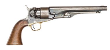 A 6 shot .44” Colt Model 1860 Army percussion revolver, 13½” overall, barrel 8” with New York
