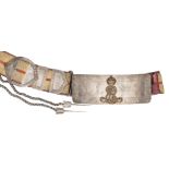 An Edward VII officer’s full dress silver mounted shoulder belt and pouch of The 12th (Prince of