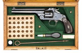 A good early 6 shot .44” Russian Smith & Wesson New Model No 3 single action revolver, number