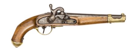 An Austrian 16 bore tube lock cavalry pistol, 17½” overall, barrel 9¾” stamped “CII” at the