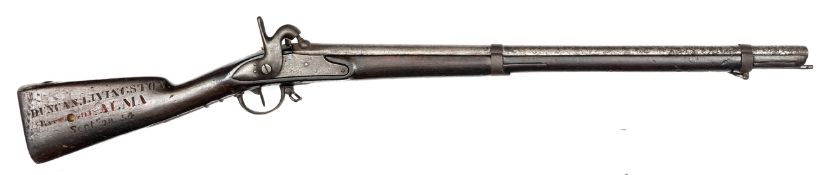 An interesting Crimean War French 12 bore military percussion musket, 43½” overall, barrel reduced