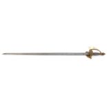 A 1796 pattern infantry officer’s service sword, plain blade 31½”, gilt brass hilt with double shell