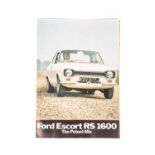 A rare 1970 Ford fold out catalogue. ‘The Ford Escort RS1600 – The Potent Mix’. Published by The