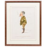 2 WWI watercolour caricatures: “Brigadier General J B Wroughton, GMG, Assistant Adjutant General