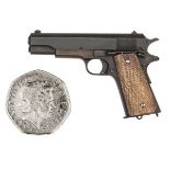 A similar model of a Colt 1911 Military Model automatic pistol, 2-1/8” overall, with blued finish