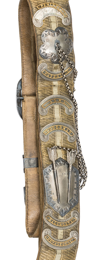 A Victorian officer’s shoulder belt and pouch of The 17th (Duke of Cambridge’s Own) Lancers, gilt - Bild 3 aus 3