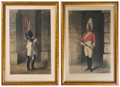 A pair of Household Cavalry coloured lithographs by R R Scanlon,published 1st May 1847 by Lloyd