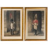 A pair of Household Cavalry coloured lithographs by R R Scanlon,published 1st May 1847 by Lloyd