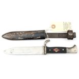 AThird Reich Hitler Youth knife, Fartenmesser, the blade marked “A. Schuttelhofer & Co, Wald