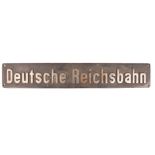 A German Deutsche Reichsbahn cast iron locomotive plate. Marked ‘Deutsche Reichsbahn’ with raised