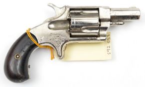 A 5 shot .38 RF Hopkins & Allen “XL No 5” SA revolver, 6¼” overall, barrel 2”, number 2138, with