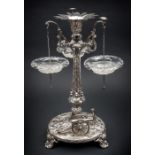 A fine silver Victorian Royal Artillery officer’s mess sweetmeat holder, comprising a bulbous