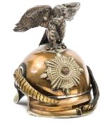 A Prussian Garde du Corps trooper’s helmet, the tombak skull having nickel silver rim and domed
