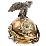 A Prussian Garde du Corps trooper’s helmet, the tombak skull having nickel silver rim and domed