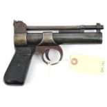 A post 1958 .177” Webley Junior air pistol, number 2117, stamped with capital “A” on left frame