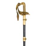 An Elizabeth II Royal Air Force officer’s dress sword, straight fullered blade 32½”, by Wilkinson