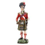 A well modelled painted Sitzendorf porcelain figure “79th Cameron Highlanders 1814”, officer in full