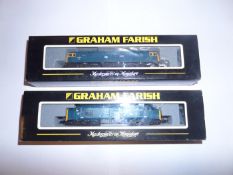 2 Graham Farish N gauge Co-Co diesel locomotives. BR class 37/0 37238 and a class 47 Hadrian