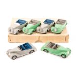 A Dinky Toys Trade Box of 6 Armstrong Siddeley Coupe (38E). Containing 6 examples, 3 in light