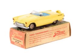 A Tekno Ford Thunderbird. An open topped example in primrose yellow with pale blue interior and