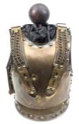 A late 19th century German Garde Kurassier OR’s steel breast and backplate, brass studs to rings and