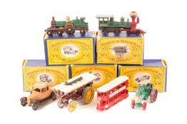 11 Early Matchbox Models of Yesteryear. B Type Bus (No.2). Sentinel Steam Wagon (No.4). 4-ton