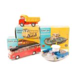 3 Corgi Toys. ERF Model 64G Earth Dumper (458) in red with yellow body. Midland Red Motorway Express