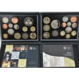 UK De Luxe Proof sets (2): 2010, £5 to 1p (13 coins), including £1 (3: Shield, London and Belfast