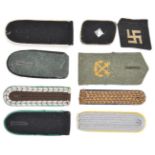 7 single Third Reich period epaulettes, including SA Engineer Sturmmann, Luftwaffe Flieger (?), Army