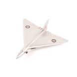 A rare Dinky Toys Vulcan Bomber (749/992). Silver body (aluminium) with rounded wing tips, RAF