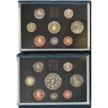 UK Proof sets (5): 1990, £1 to 1p (8 coins); 1991, £1 to 1p (7 coins); 1992, £1 to 1p (9 coins);