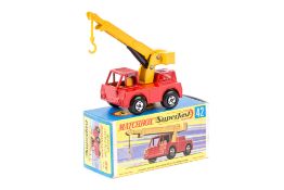 A harder to find Matchbox Superfast No.42 Iron Fairy Crane. In bright red with yellow boom, base and