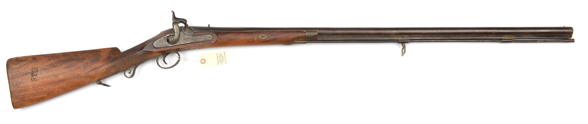 An Indian SB 14 bore percussion sporting gun, 53” overall, round barrel 37” with short octagonal - Image 3 of 4