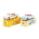 2 Dinky Toys. Austin Atlantic Convertible (106). In light blue with red interior and wheels. Plus an