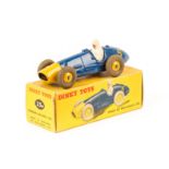 Dinky Toys Ferrari Racing Car (23h). An example in dark blue with yellow front and wheels. Boxed,