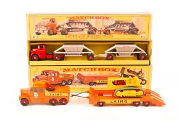 2 Matchbox Lesney Major Packs/King-Size series. A Prime Mover & Transporter with Caterpillar Tractor