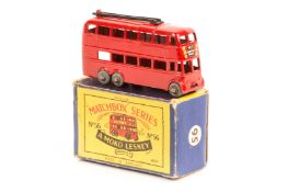 A Matchbox Lesney London Trolley Bus (56). A scarce example with black poles and grey plastic