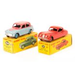 2 Dinky Toys. Hillman Minx Saloon (154), two tone example in light blue and cerise with mid blue