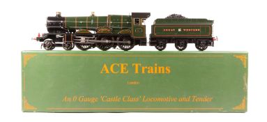 An ACE Trains O Gauge “Castle Class” Locomotive and Tender. A GWR 4-6-0 Tintagel Castle, RN5011