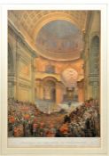 A large coloured print “Funeral of the Duke of Wellington”, showing the scene in St Paul’s