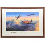 2 large coloured prints: “Ace of Diamonds” after painting by Nicolas Trudgian, with US Mustangs in